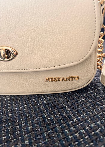 Krem Deri Zincir Detaylı Kadın Çanta - Görsel 2