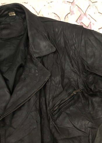 Kemerli Siyah Deri Biker Ceket - Görsel 6