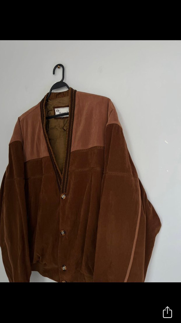 Vintage 90s Düğmeli Kahverengi Süet Erkek Ceket - Görsel 2