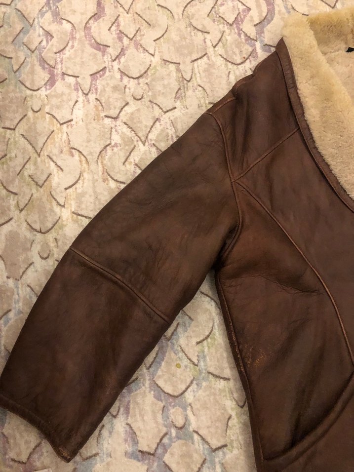 Kahverengi Kürklü Deri Erkek Kaban - Görsel 5