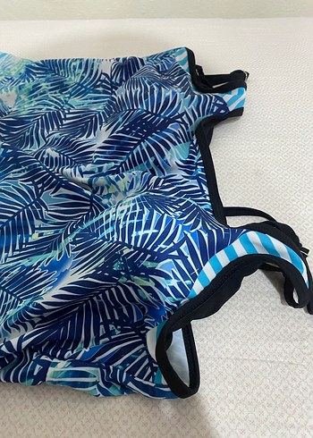 Renkli Yaprak Desenli Mini Kadın Mayo - Görsel 11