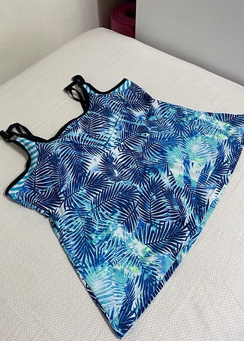 Renkli Yaprak Desenli Mini Kadın Mayo - Görsel 15