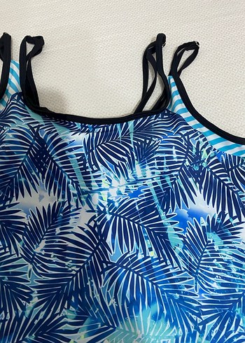 Renkli Yaprak Desenli Mini Kadın Mayo - Görsel 4