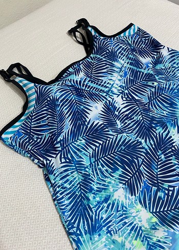 Renkli Yaprak Desenli Mini Kadın Mayo - Görsel 14