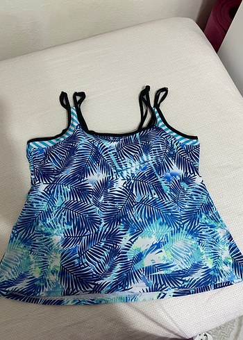 Renkli Yaprak Desenli Mini Kadın Mayo - Görsel 3