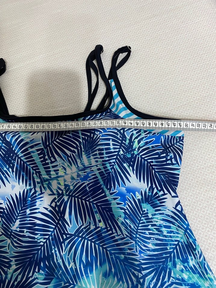 Renkli Yaprak Desenli Mini Kadın Mayo - Görsel 5