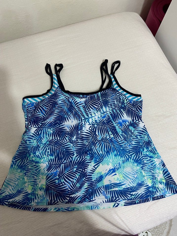 Renkli Yaprak Desenli Mini Kadın Mayo - Görsel 3