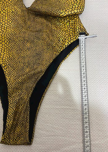 Parlak Altın Yılan Desenli Mini Mayo - Görsel 10