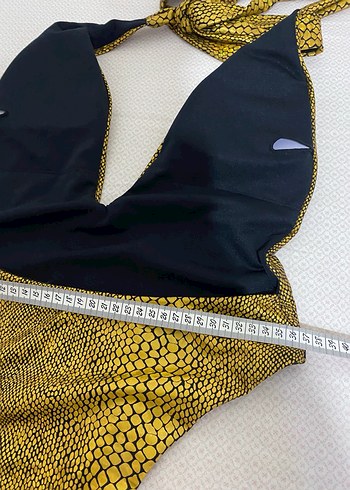 Parlak Altın Yılan Desenli Mini Mayo - Görsel 13