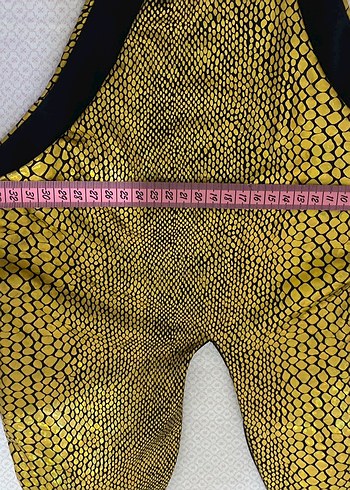 Parlak Altın Yılan Desenli Mini Mayo - Görsel 9