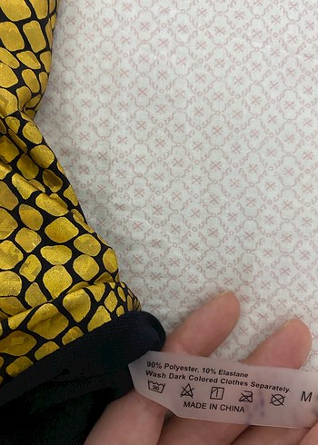 Parlak Altın Yılan Desenli Mini Mayo - Görsel 8