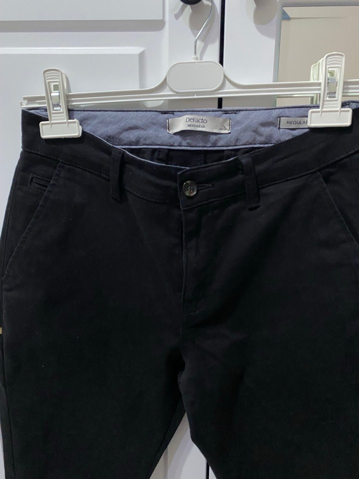 Siyah Erkek Denim Kemerli Normal Boy Pantolon - Görsel 2