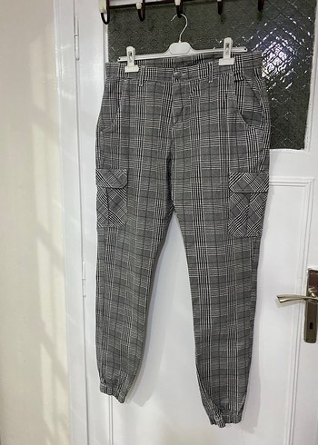 Ekose Desenli Gri Erkek Pantolon - Görsel 4