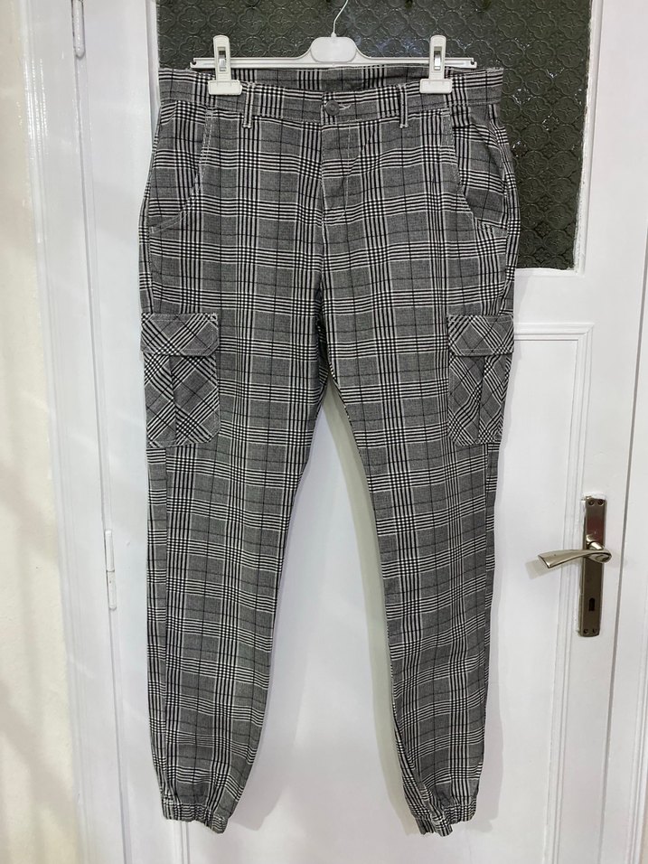 Ekose Desenli Gri Erkek Pantolon - Görsel 2