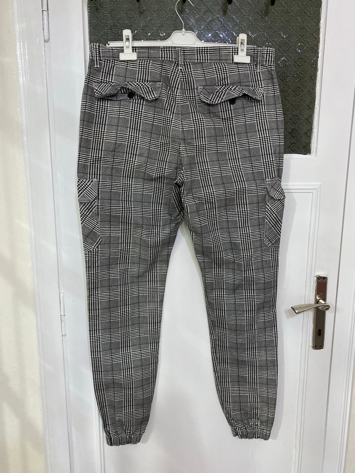 Ekose Desenli Gri Erkek Pantolon - Görsel 5