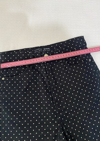 Kadın Siyah Puantiyeli Dar Kesim Kot Pantolon - Görsel 7