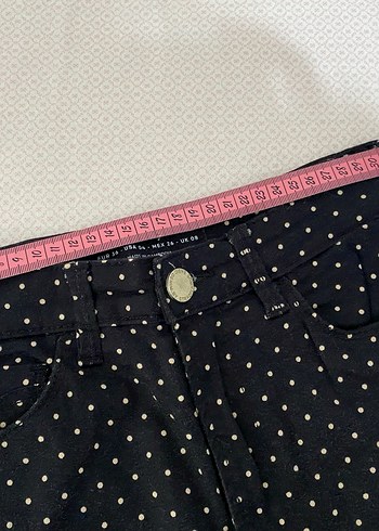 Kadın Siyah Puantiyeli Dar Kesim Kot Pantolon - Görsel 8