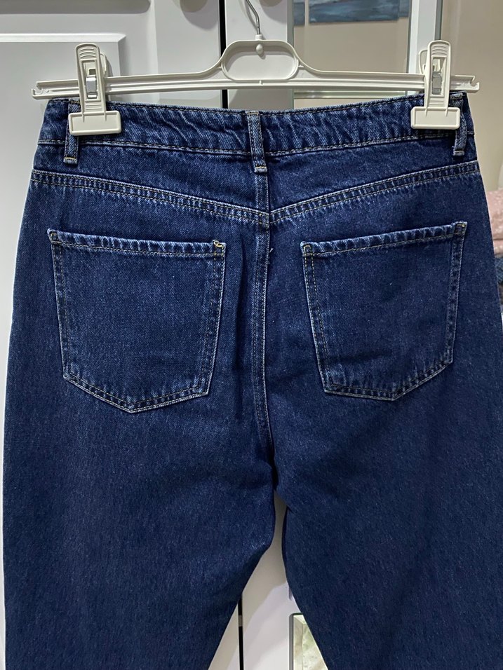 Koyu Mavi Kadın Denim Pantolon - Görsel 5