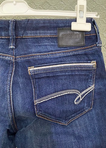 Kadın Lacivert Midi Kot Pantolon - Görsel 4