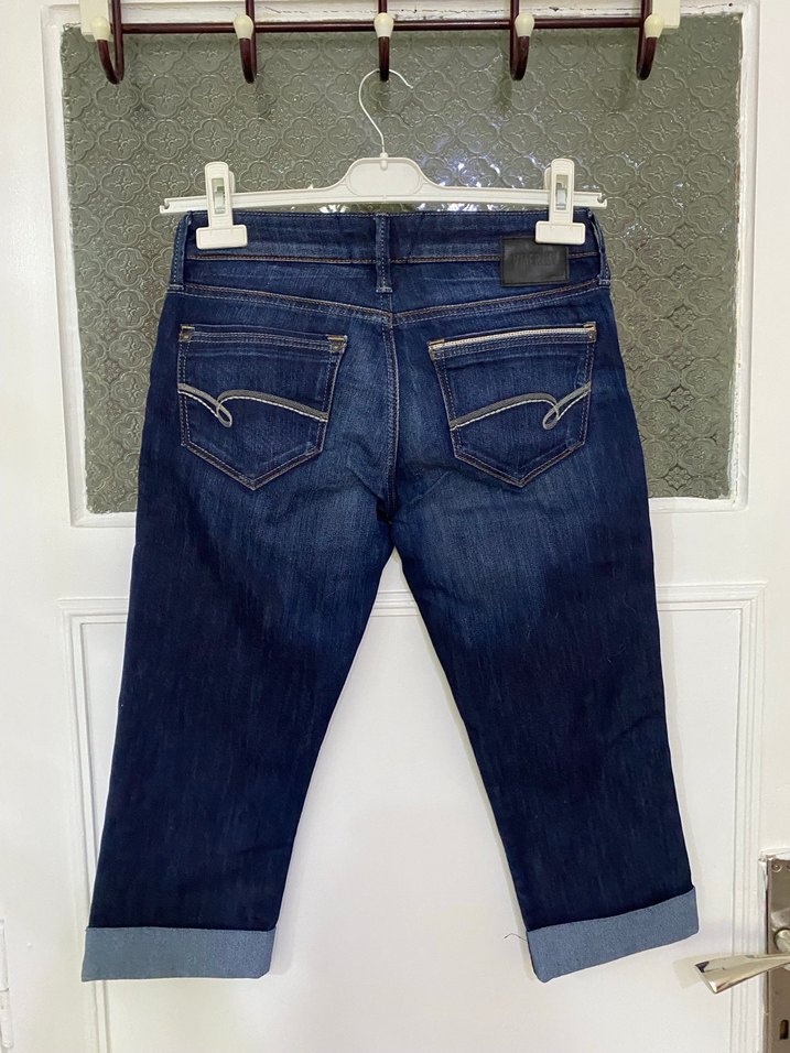 Kadın Lacivert Midi Kot Pantolon - Görsel 3