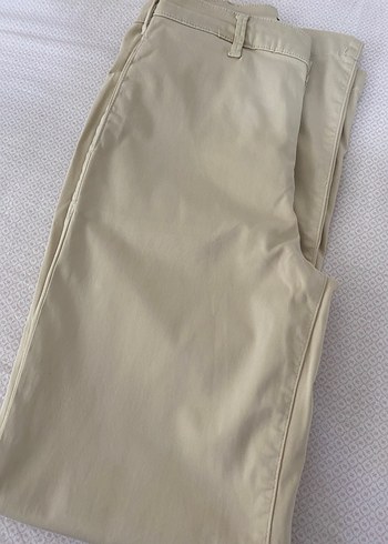 Bej Kadın Düz Kesim Pamuk Pantolon - Görsel 10