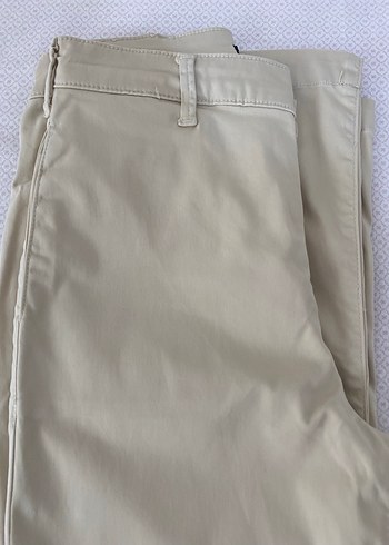 Bej Kadın Düz Kesim Pamuk Pantolon - Görsel 11