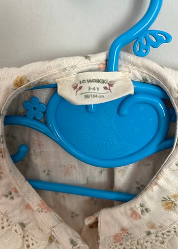 Kız Çocuk Bej Çiçekli Düğmeli gömlek - Görsel 4