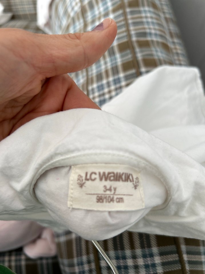 Nakışlı Beyaz Kız Çocuk uzun kolGömlek - Görsel 4