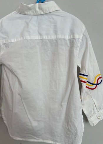 Renkli Baskılı Pamuklu Düğmeli Uzun Kollu kız çocuk Gömlek - Görsel 3