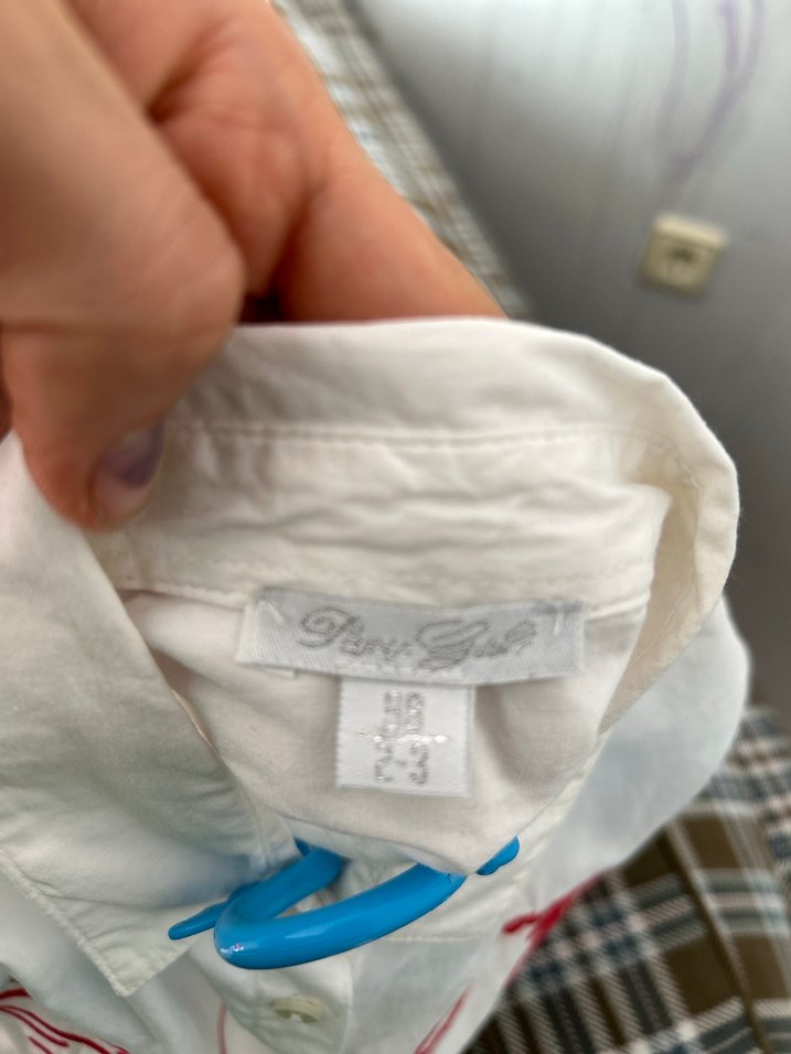 Renkli Baskılı Pamuklu Düğmeli Uzun Kollu kız çocuk Gömlek - Görsel 4