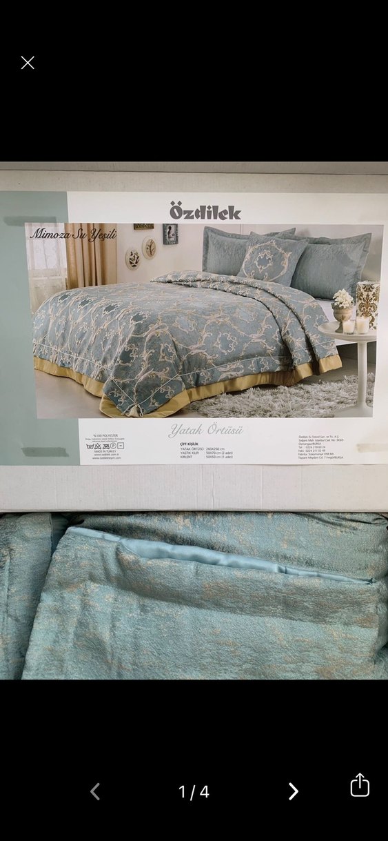 Özdilek Mimoza Gri Nakışlı yatak örtüsü Takımı - Görsel 3