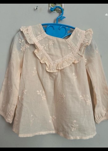 Kızlar için uzun kollu işlemeli gömlek - Görsel 4