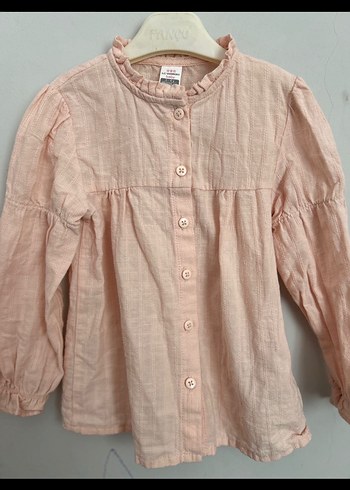 Kızlar için uzun kollu işlemeli gömlek - Görsel 2