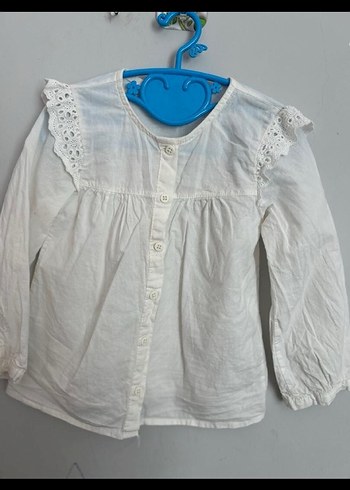 Kızlar için uzun kollu işlemeli gömlek - Görsel 3