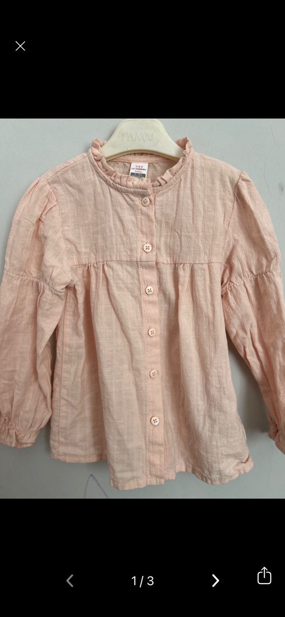 Kızlar için uzun kollu işlemeli gömlek - Görsel 2