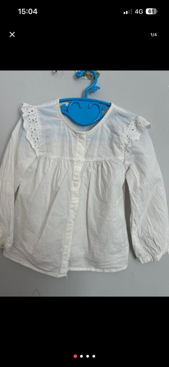 Kızlar için uzun kollu işlemeli gömlek - Görsel 3