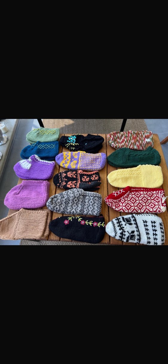 Renkli El Örgüsü Patikler - Görsel 3