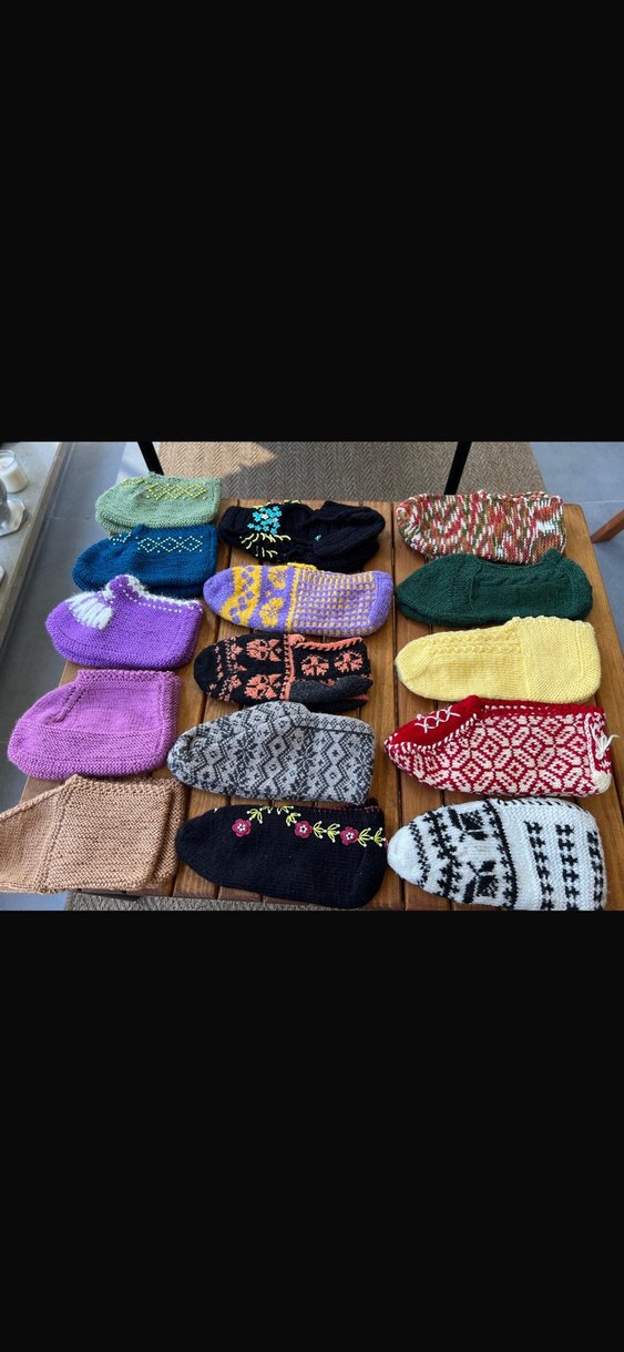 Renkli El Örgüsü Patikler - Görsel 2