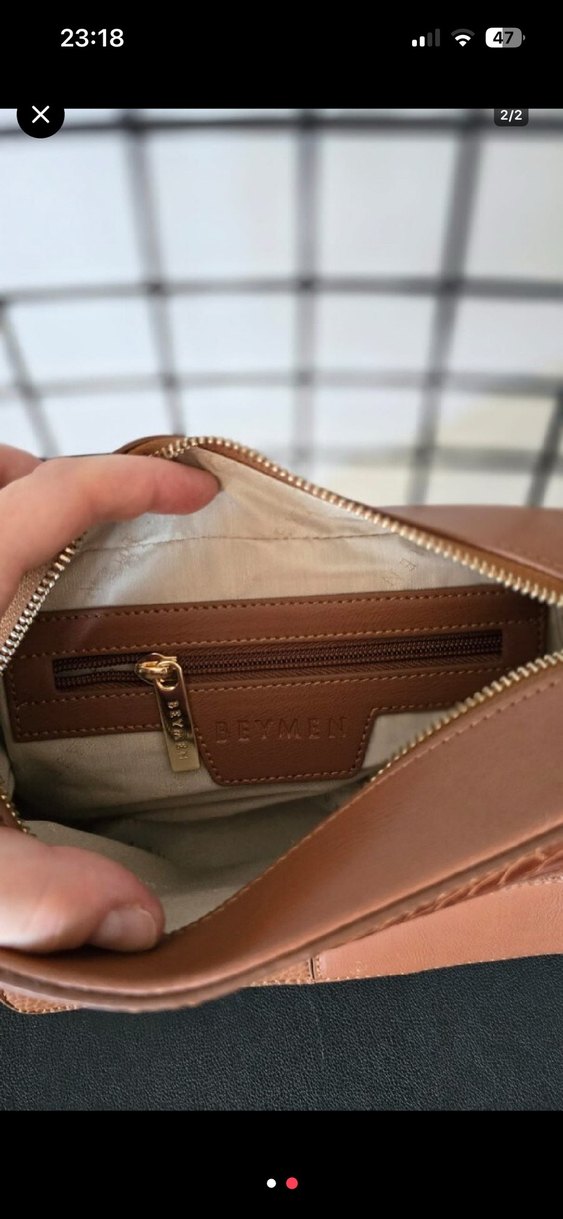 Beymen Kahverengi Deri Yılan Desenli Kadın Çapraz Çanta - Görsel 2