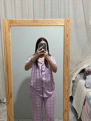 s Beden Lila pijama takımı