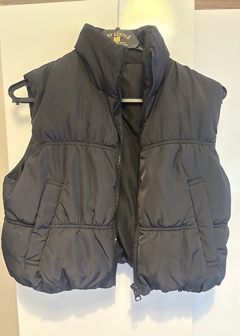 Siyah Kemerli Yüksek Yakalı Kadın Yelek H&M