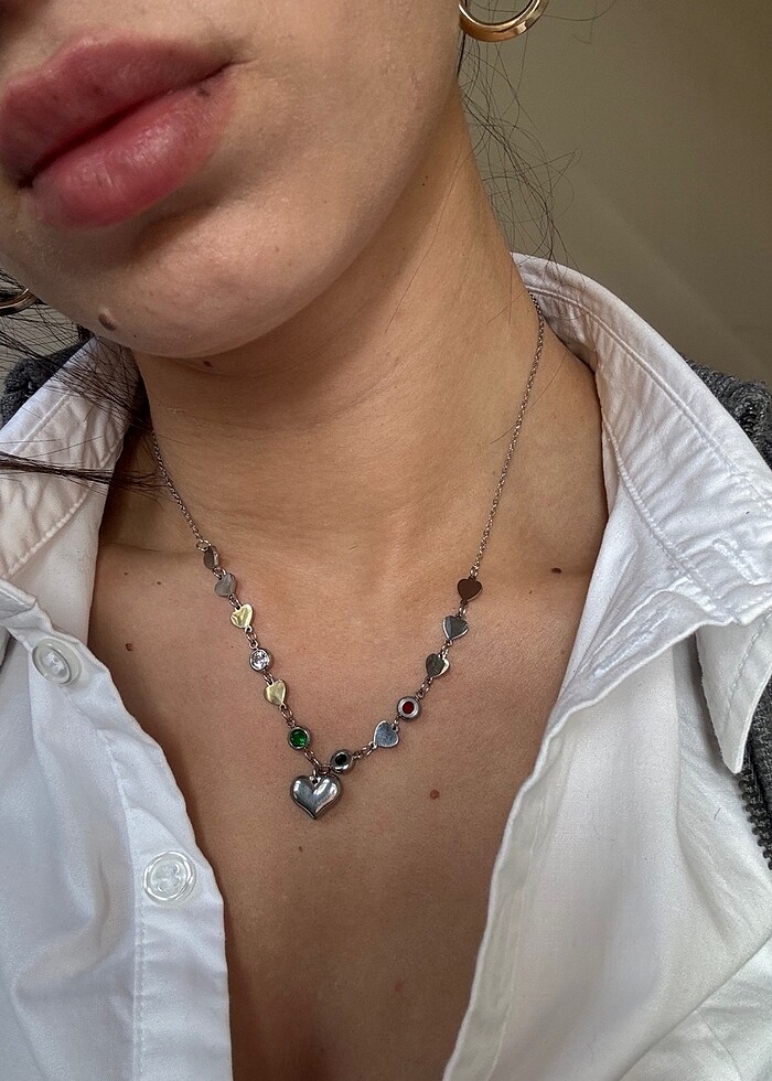 Kalp detay kolye - Görsel 5