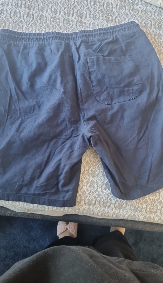 Erkek Mavi Keten Rahat Kesim Şort - Görsel 4