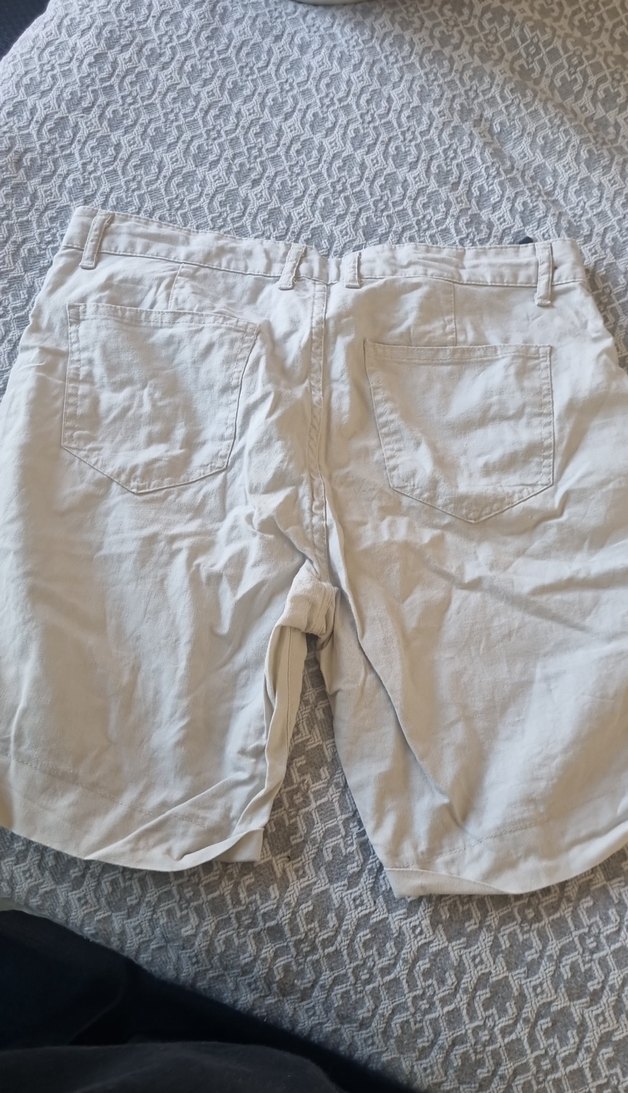 Erkek Bej Keten Mini Şort - Görsel 4