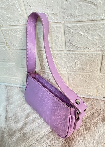 Mor Yılan Desenli Kadın Deri Çanta - Görsel 4