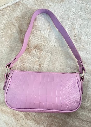 Mor Yılan Desenli Kadın Deri Çanta - Görsel 3