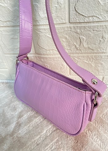Mor Yılan Desenli Kadın Deri Çanta - Görsel 6