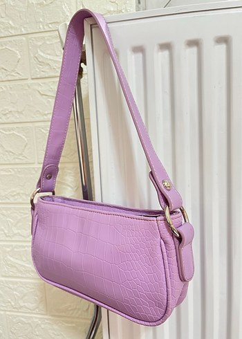 Mor Yılan Desenli Kadın Deri Çanta - Görsel 2