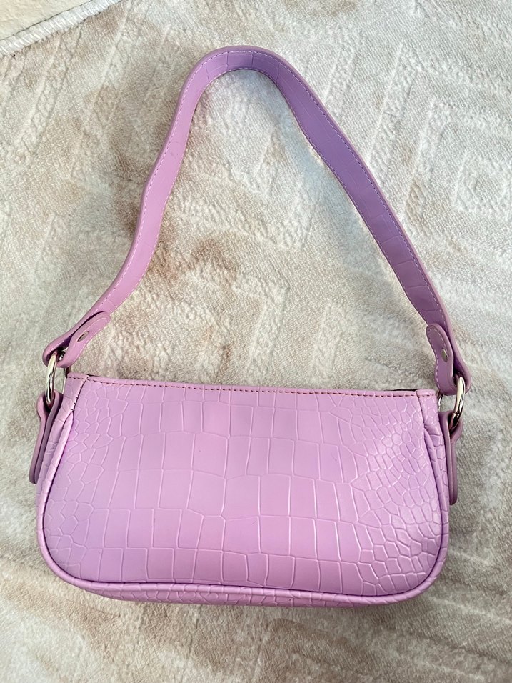 Mor Yılan Desenli Kadın Deri Çanta - Görsel 3