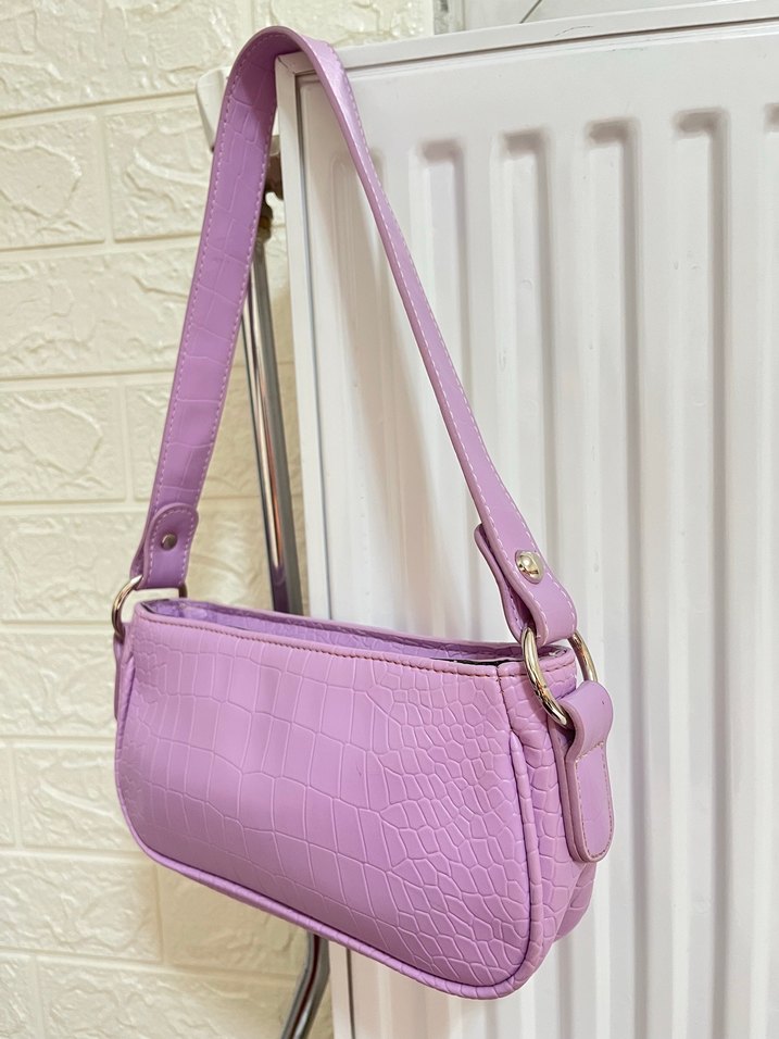 Mor Yılan Desenli Kadın Deri Çanta - Görsel 2